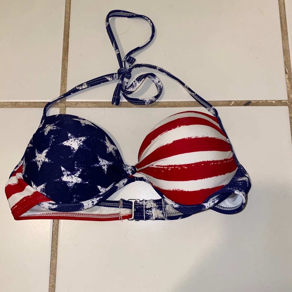 American flag bathing suit top .